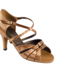 Dark Tan Satin 7cm Flare Heel Ballroom Shoe 4205 - Dark Tan Satin
