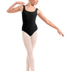 M50012C Floral Mesh Back Tank Youth Leotard - Black
