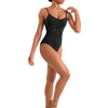 M70007LM Floral Cami Adult Leotard - Black