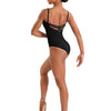 M70009C Floral Embroidered Cami Youth Leotard - Black