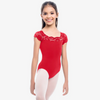 SL17 Tilly Cap Sleeve Lace Leotard Youth - Red