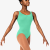 SL131 Tank with Pinch Front and Mesh Back Leotard Adult - Mint Green