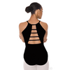 44486 Microfiber Ladder Back Adult Leotard - Black