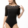 2579C Stormy Bateau Neck Half Sleeve Youth Leotard - Black