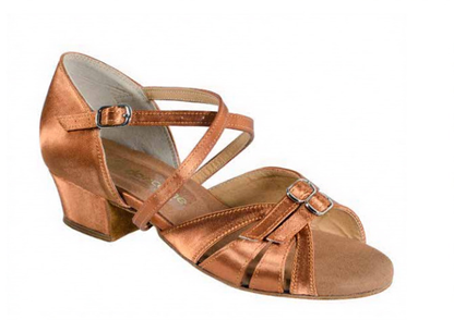 Dark Tan Satin Ballroom Shoe 2001