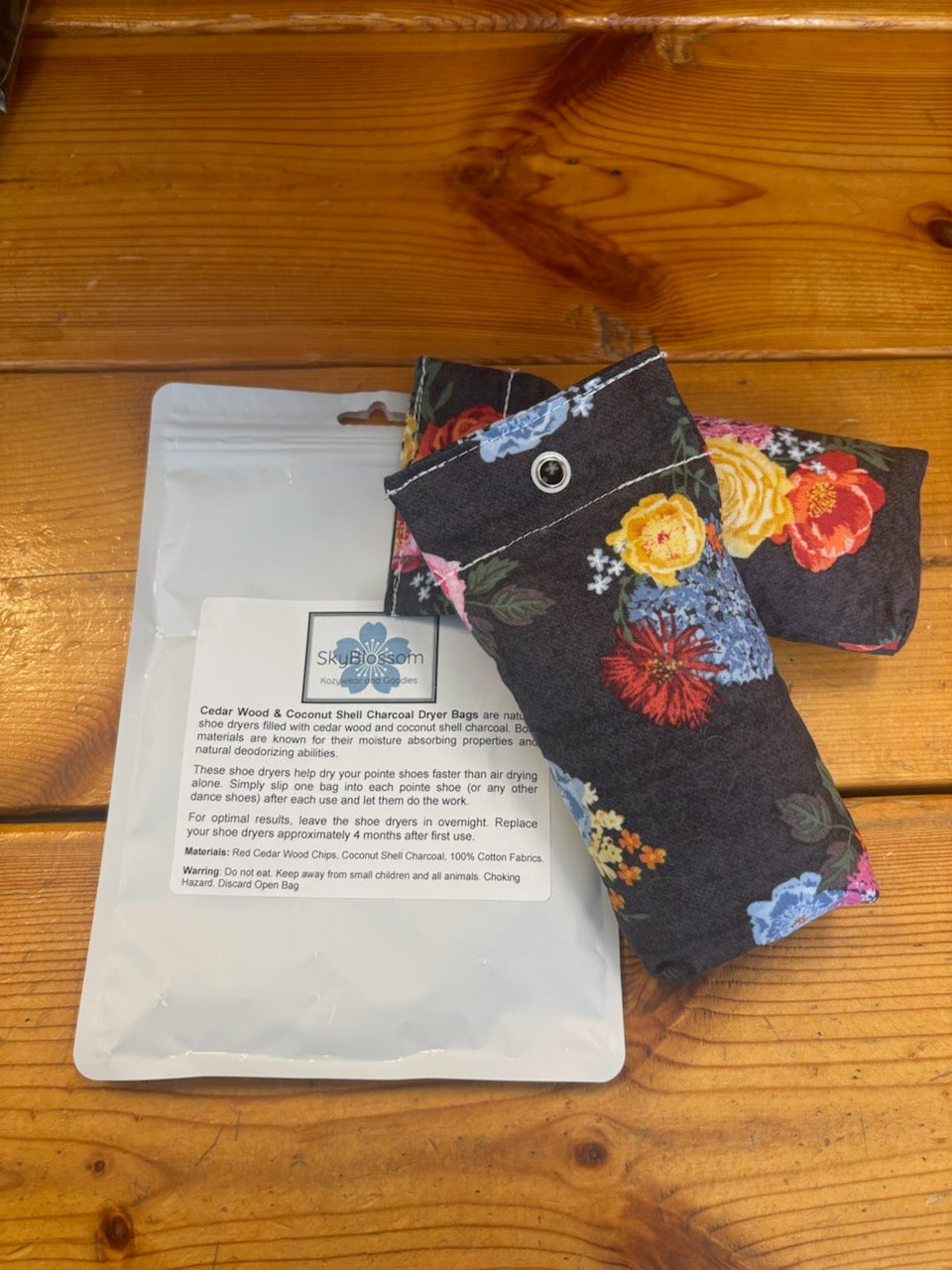 Dance shoe deodorizer bags for ballet and pointe shoes