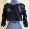 3/4 Sleeve Mesh Top - Black