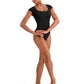 M20010LM Floral Embroidered Cap Sleeve Adult Leotard