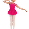 M20012C Floral Embroidered Cap Sleeve Tutu Leotard - Hot Pink
