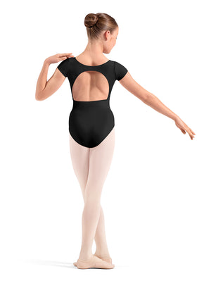 M20013C Floral Embroidered Cap Sleeve Youth Leotard
