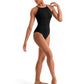 M40006LM Floral Keyhole Back Halter Neck Adult Leotard