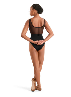 M50010LM Floral Mesh Back Tank Adult Leotard