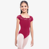 SL17 Tilly Cap Sleeve Lace Leotard Youth - Burgundy