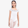 SL17 Tilly Cap Sleeve Lace Leotard Youth - White