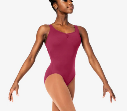 SL131 Tank with Pinch Front and Mesh Back Leotard Adult