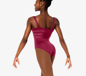 SL131 Tank with Pinch Front and Mesh Back Leotard Adult