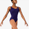 SL131 Tank with Pinch Front and Mesh Back Leotard Adult - Midnight Blue