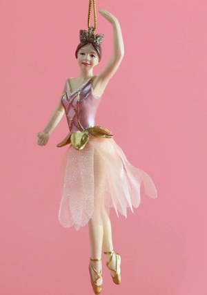 Rose Gold Ballerina Tutu Resin Ornament 4 in.