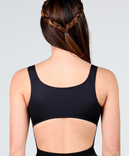 2853A Pinch Front Adult Tank Leotard with Cutouts