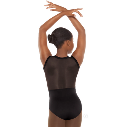 41794C Silhouette Mesh Wrap Front Tank Youth Leotard