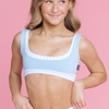 Joy Reversible Crop Top - Sky Gingham