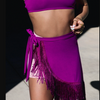 Queens Fringe Wrap - Mulberry