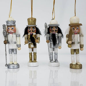 Nutcracker Ornament Gold or Silver 5 in.