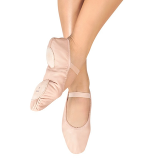 S0258L Split Sole Pink Leather Ballet Slipper Adult